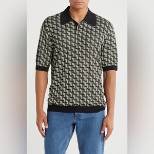 NWOT rag & bone Vaughn Geometric Jacquard Polo